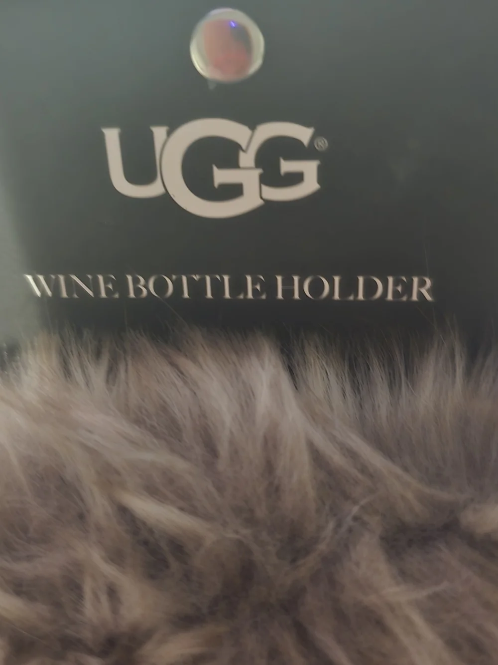 Bottle Holder Faux Fur Pom Poms Cream New With Tags NWT